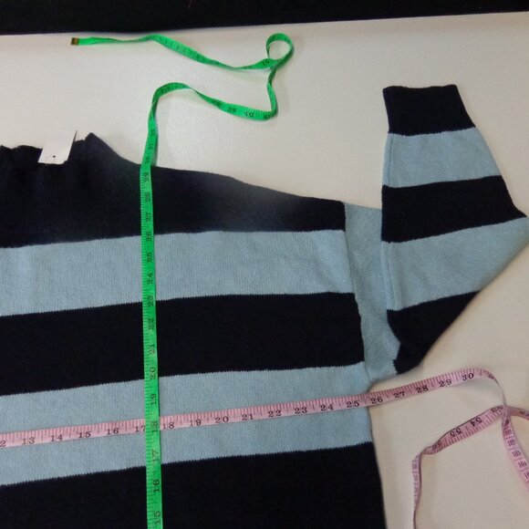 NWT Loft *Size XL  Navy and Baby Blue Striped Sweater - Picture 7 of 10